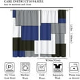 thumbnail image 5 of Beige Striped Kitchen Curtains, Midnight Blue Geometric Simple Retro 3-Piece Kitchen Curtain Valance and Tiers Set 24 Inch Length, Rod Pocket Half Window Curtains for Cafe Living Room Bathroom, 5 of 6