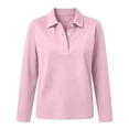 thumbnail image 6 of Perfectbot Women's Vintage Long Sleeve Collared Shirt, Stretch Knit Button Up Top Casual Office Work Wear, 6 of 8