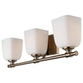 thumbnail image 2 of Woodbridge Lighting Blaire 3-Light Steel and Glass Bath Light in Brushed Brass, 2 of 4