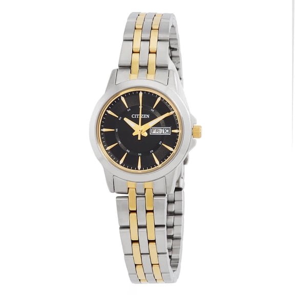Citizen Quartz Black Dial Two-tone Ladies Watch EQ0608-55E