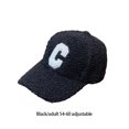 thumbnail image 4 of Qarigey Gorra de béisbol con letras C, sombrero de Color sólido, cómodo, transpirable, para otoño e invierno, decoración para la cabeza, sombreros Sombreros Negro Qarigey AP013321-01, 4 of 6