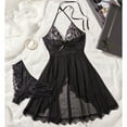 thumbnail image 6 of JSGEK Women's Lace Lingerie Nightgown Sexy Sheer Chemise with Side Slit for Romantic Evenings Black M, 6 of 8