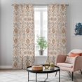 thumbnail image 5 of Vintage Boho Kitchen Curtains 96 Inch Length, Retro Southwestern Ethnic Mexican Floral Grommet Top Bedroom Living Room Curtains, Light Filtering Cafe Curtain Drapes 2 Panels Set 104''x96'', 5 of 9