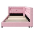 thumbnail image 5 of MODERNLUXE Upholstery Twin XL Size Daybed with USB Ports and LED Light, Pink, 5 of 13