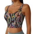 thumbnail image 2 of Balery Watercolor Romantic Paisley Sujetadores deportivos con espalda cruzada para mujer, acolchados, sin costuras, de alto impacto, ideales para yoga, gimnasio, entrenamiento y fitness.-X-Large, 2 of 8