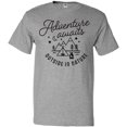 thumbnail image 3 of Inktastic Adventure Awaits Outside in Nature with Tent and Mountains T-Shirt, 3 of 5
