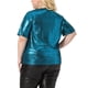 thumbnail image 3 of Blusas de fiesta metálicas holográficas de manga corta para mujeres de tallas grandes Agnes Orinda 4X azul, 3 of 6
