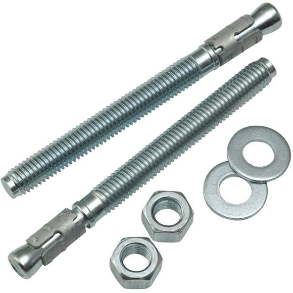 2 Pack 1/2" x 5-1/2" Zinc Plated Wedge Anchors