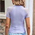 thumbnail image 7 of Women's Summer Shirts Eyelet Lace Short Sleeve Tees Fashion Casual Tops Going out Clothes Tunic Basic Blouses (2XL, Purple), 7 of 7