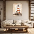 thumbnail image 5 of ZHONGYUTONG Farmhouse Canvas Wall Art Rustic Lighthouse Pictures Print Country Red White Tower Painting for Home Decor Framed (12.00" x 18.00"), 5 of 5