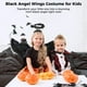 thumbnail image 3 of Disfraz de alas de ángel Timcorr negro para niños con halo y varita de hada, 3 of 7
