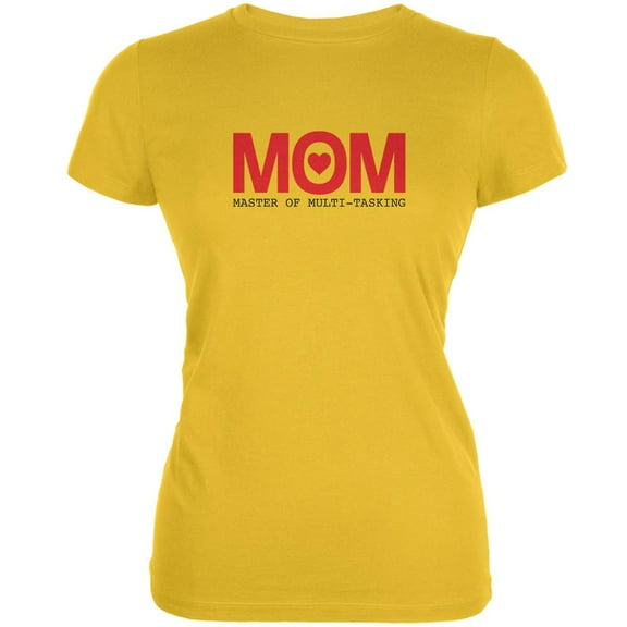 Mothers Day MOM Master Of Mulit-tasking Bright Yellow Juniors Soft T-Shirt - Small