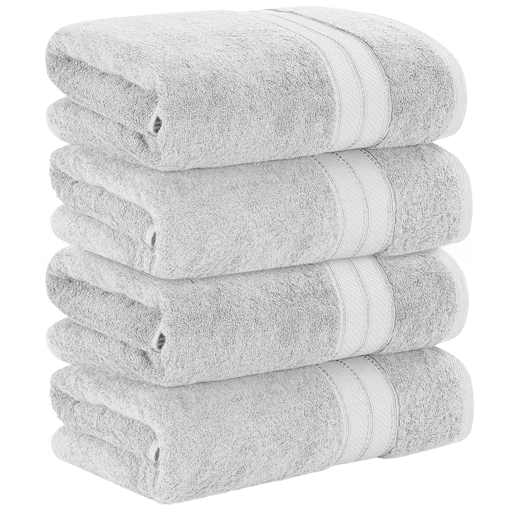 Modern Threads Spunloft Cotton Bath Towels, Gray (4 Count)