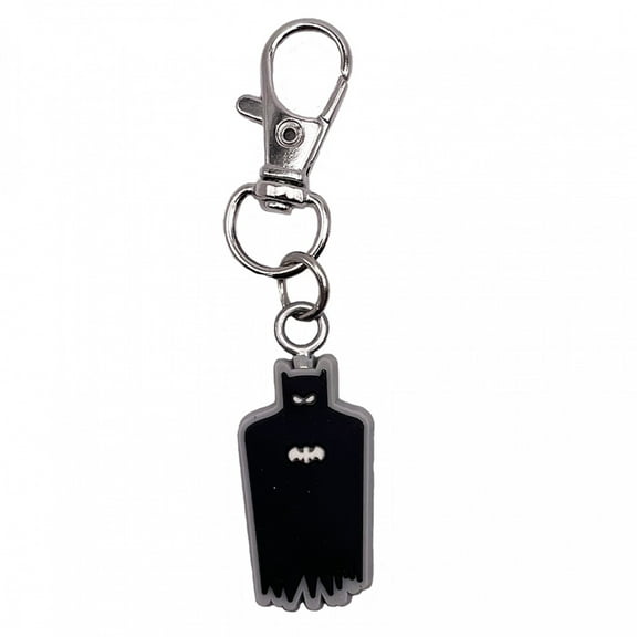 Batman 882308 Silhouette Rubber Keychain, Silver, Black & Grey