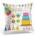 thumbnail image 1 of BOSDECO Colorful Party Birthday Celebration Hat Pillowcase Pillow Cover Cushion Case 18x18 inch, 1 of 1