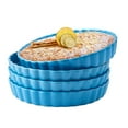 thumbnail image 1 of Bruntmor 10"" Blue Ceramic Pie Pans Set 4, 1 of 8