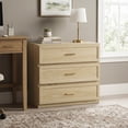 thumbnail image 2 of Furniture of America Rivor Modern Wood 3-Drawer Tall Nightstand, Natural, 2 of 18