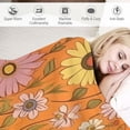thumbnail image 3 of ARISTURING  Retro Hippie 60s 70s Aesthetic Boho Throw Blanket, Trendy Funky Colorful Vintage Cottagecore Floral Flower Botanical Vegan Plants Cozy Travel Blanket Perfect for Sofa Bed, 3 of 6