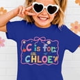 thumbnail image 1 of Ulitacool Girl Tops Round Neck Graphic Prints Short Sleeve Tee 10-11 Years Blue, 1 of 3