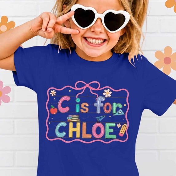 Ulitacool Girl Tops Round Neck Graphic Prints Short Sleeve Tee 10-11 Years Blue