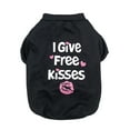 thumbnail image 3 of Soft Breathable Cotton Dog Shirt 'I Give Free Kisses' Printed Sleeveless Pet Vest Dog T-Shirt Cute Sweatshirt T Shirts Gift For Small Medium Large Dogs Girl Boy Puppy,L,Black, 3 of 10