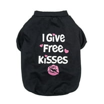 YUEHAO Dog Sweaters for Small Dogs Cute Pet Print T Skirt Dog Summer Comfortable Breathable T Shirt Pet Dog Clothes (Black, L)