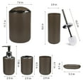 thumbnail image 6 of Cerbior 6 Plastic Bathroom Linen & Accessory Set, Brown, 6 of 9