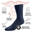 thumbnail image 4 of 8 pairs of Thin Combed Cotton Diabetic Socks for Men & Women, Loose, Wide, Non-Binding Neuropathy Low-Crew Socks (Navy, Fit's Shoe Size 7-11), 4 of 4