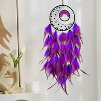 Blukids Large Dream Catchers for Girls Women Room Decor Boho Moon Dream Catcher Wall Decor Turquoise Hanging Ornament for Living Room Dorm Decor Hippie Gifts(Purple)