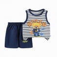 thumbnail image 4 of TOWED22 Toddler Baby Boy Clothes Summer 2-Piece Set Sleeveless Tank Top Casual Shorts with Pocket Navy,18-24 M, 4 of 4
