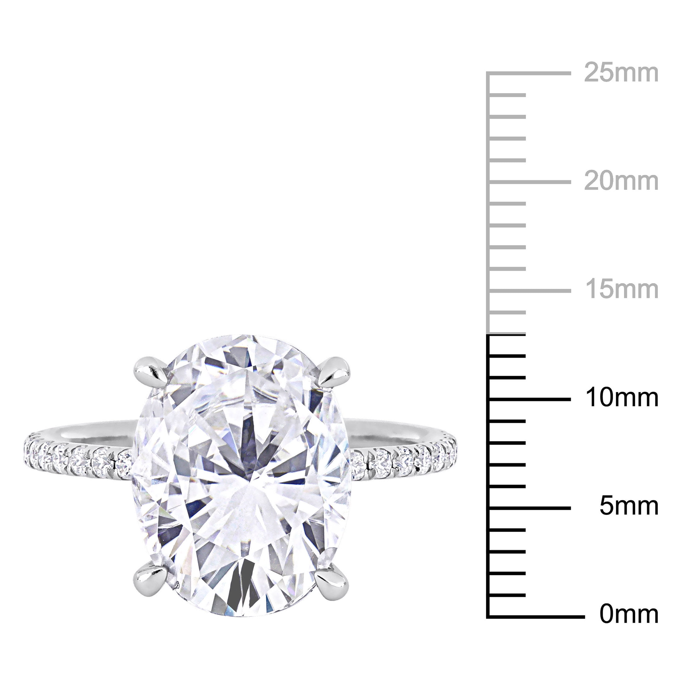 Everly Women's Created Moissanite 10K White Gold Engagement Ring