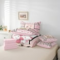 thumbnail image 5 of Manfei Cute Cow Bedding Sets Twin Size,Farmhouse Farm Animal Comforter Sets with Sheets,Pink Patchwork Plaid Bed in a Bag Twin Size For Girls,Microfiber Bedroom Decor Reversible,7-Piece, 5 of 7