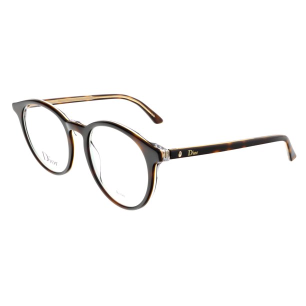 DIOR MONTAIGNE15 Havana/Crystal Round Eyeglasses - Walmart.com ...