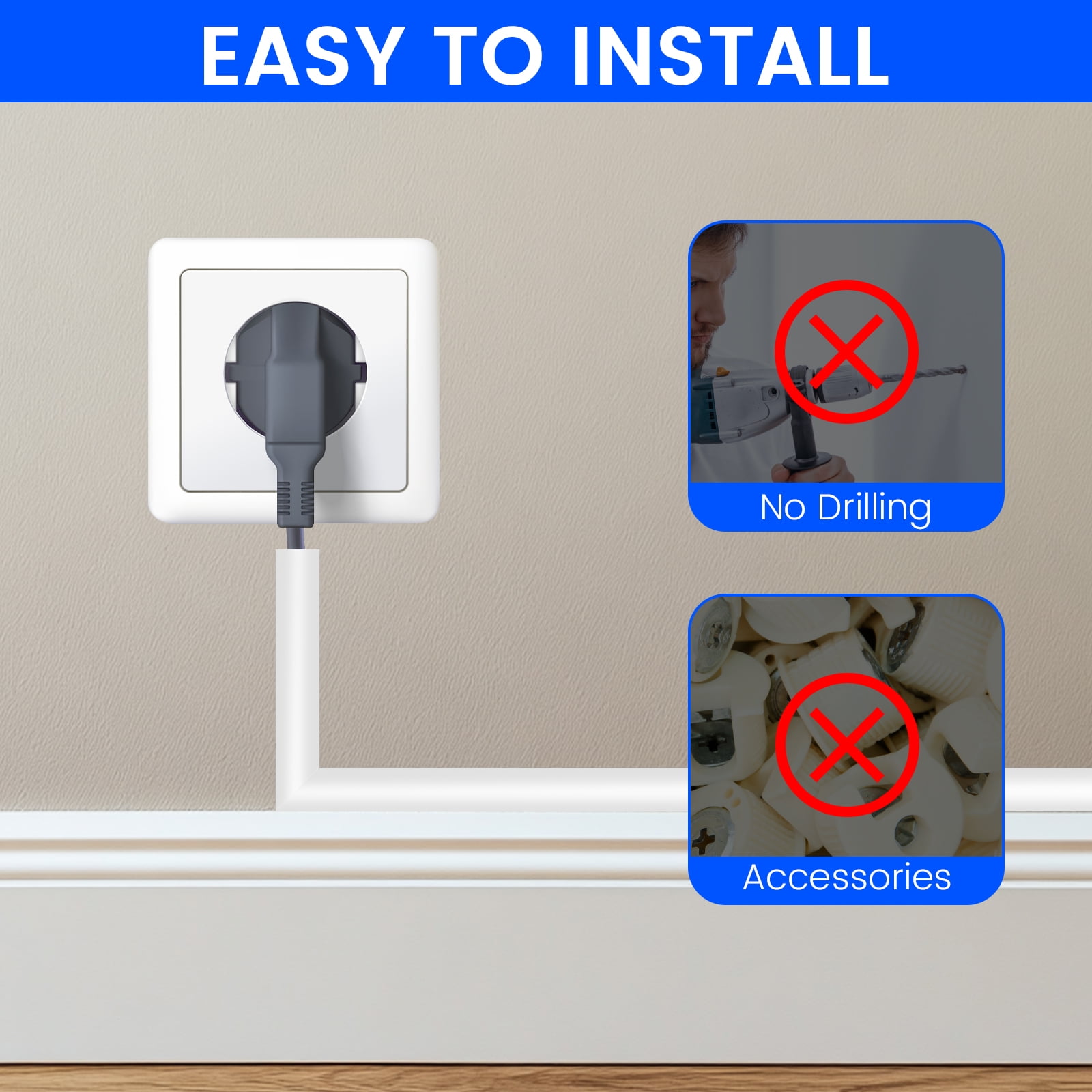 6 Meter Self Adhesive Wall Cord Hider White Flexible Cable Concealer Cover Raceway Roll for TV Wire Speaker Cable Paintable