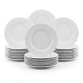 thumbnail image 1 of Juego de 24 Platos Extendidos o Llanos, Colección Toledo, Vidrio Opal, Blanco, Juego 24 Piezas Platos Extendidos Circular, Hecho en Italia, 1 of 8