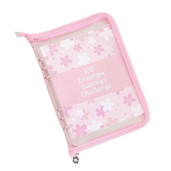 100 Envelope Challenge Binder Savings Binder for Save 5050 with Cash Envelopes for Budget Planning with Zipper Cover