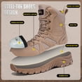 thumbnail image 3 of AMOX Steel Toe Boots for Men Comfortable Lightweight Work Boots for Men Slip Resistant High Top Steel Toe Safety Shoes Puncture Resistant Midsole for Construction Warehouse Work，Desert Yellow, 3 of 7