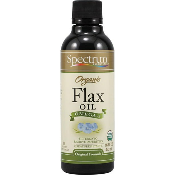 VegOmega 3 Organic Flax Oil Unrefined Spectrum Essentials 16 oz Liquid