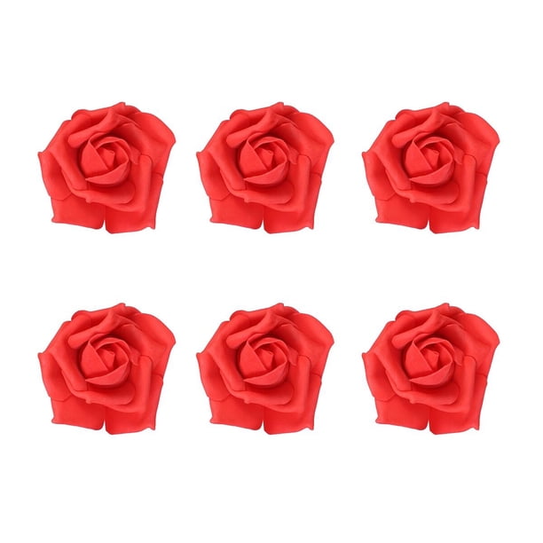 100 rosas artificiales, hermosas flores decorativas para bodas, fiestas y cumpleaños (rosa, 6 cm)