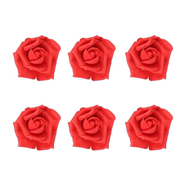 100 rosas artificiales, hermosas flores decorativas para bodas, fiestas y cumpleaños (rosa, 6 cm)