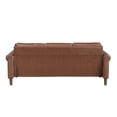 thumbnail image 2 of Lo Sofa w Rolled Arms- Mid Century Dark Brown Faux Leather 79 Inch, 2 of 6