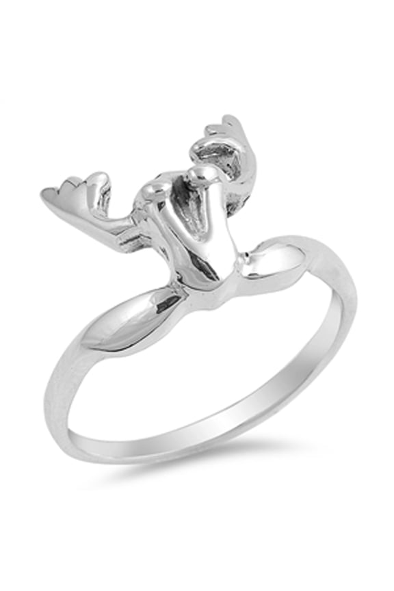 Jumping Frog Animal Girlfriend Ring 925 Sterling Silver Band Jewelry Female Male Unisex Size 8
