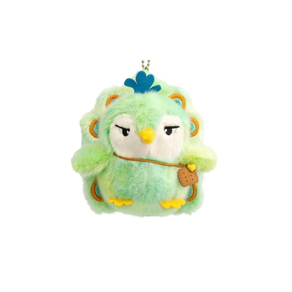 5.1in Adorable Peacock Plush Toy, Decorative Bird Doll Pendant, Soft Animal Keychain Ornament, Beautiful Stuffed Bird Decoration, Mini Plushie