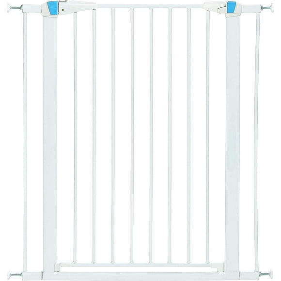Midwest Homes for Pets 39" High Walk-Thru Steel Pet Gate, 29"-38" Wide in Soft White with Glow Frame