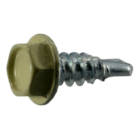 

#8 x 1/2 Beige Painted Zinc Plated Steel Hex Washer Head Gutter Screws