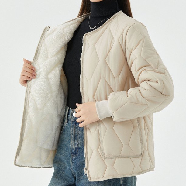 Chaquetas y abrigos casuales sin capucha de manga larga para mujer, ropa de invierno, abrigo cálido de talla grande, chaqueta de manga larga, abrigo para mujer