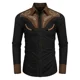 thumbnail image 1 of 2024 nueva camisa de solapa de manga larga con estampado occidental para hombre, de un solo pecho, ropa informal de calle para club social para hombre, 1 of 6
