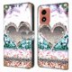 thumbnail image 1 of Funda de Cuero yuxing con estampado 3D para Motorola Moto G04 4G Mariposas/Flores rosa, 1 of 5