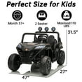 thumbnail image 6 of LUIBAS 24V 4WD Kids Ride on UTV Off-Road Ride on Truck Buggy Car Battery Powered Electric Vehicle 4 Wheeler with Remote Control, Music, LED Lights, Bluetooth, Storage Trunk, for Girls Boys, Black, 6 of 7