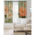 thumbnail image 2 of Pink Flowers Kitchen Curtains Pastoral Botanical Retro Oil Painting Cafe Short Curtains for Bathroom Blackout Window Curtain Grommet Small Window Treatment Drapes for Bedroom Living Room 27.5"x39"x2, 2 of 9